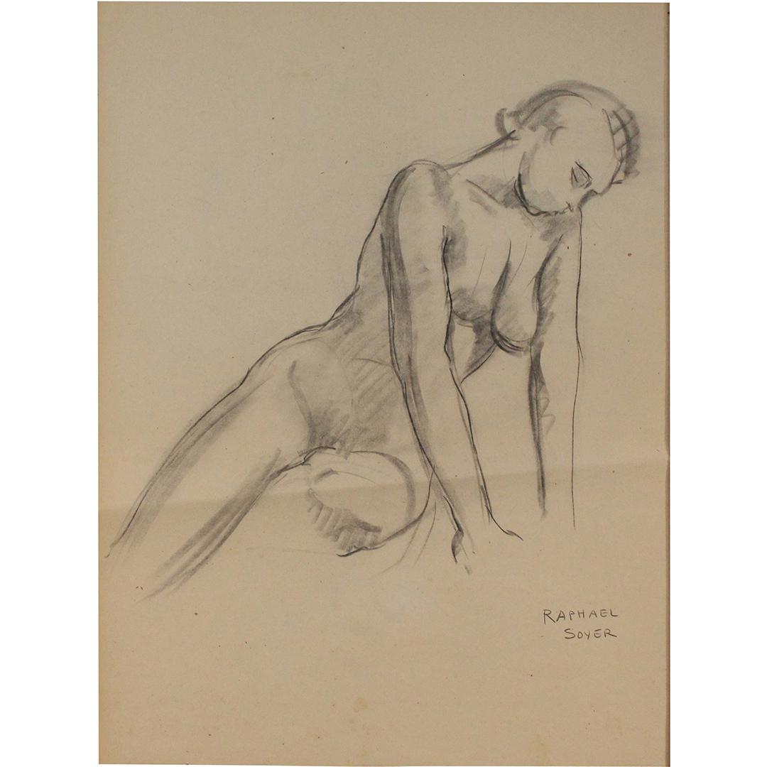 Raphael Soyer, Pencil Signed Graphite Drawing Nude: Raphael Soyer, Pencil Signed Graphite Drawing Nude . Size: 20 x 16. ASKart: Raphael Soyer (1899 - 1987) was active/lived in New York. Raphael Soyer is known for Social realist figure and genre paintin