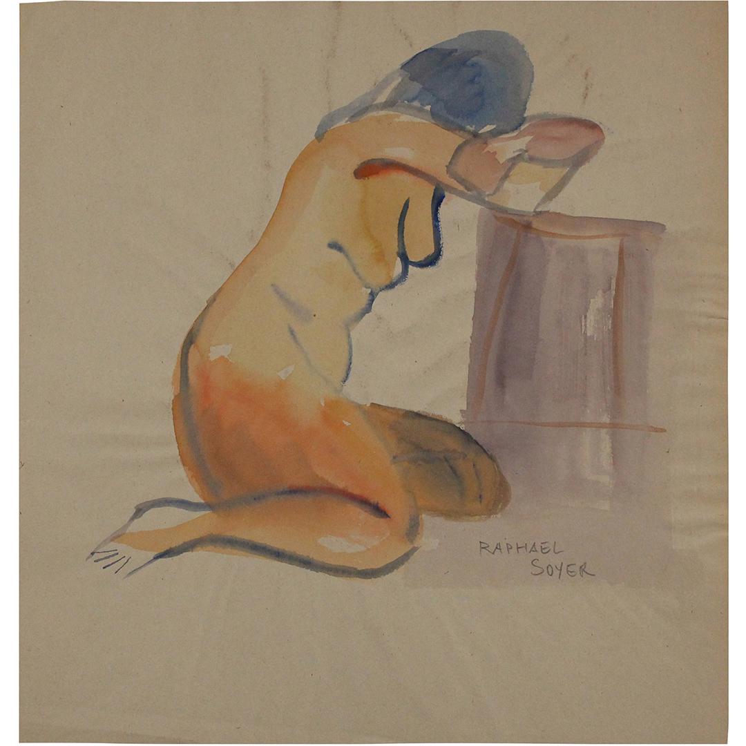 Raphael Soyer, Pencil Signed Watercolor Nude Model: Raphael Soyer, Pencil Signed Watercolor Nude Model. Watercolor painting. 15 x 14. ASKart: Raphael Soyer (1899 - 1987) was active/lived in New York. Raphael Soyer is known for Social realist figure and