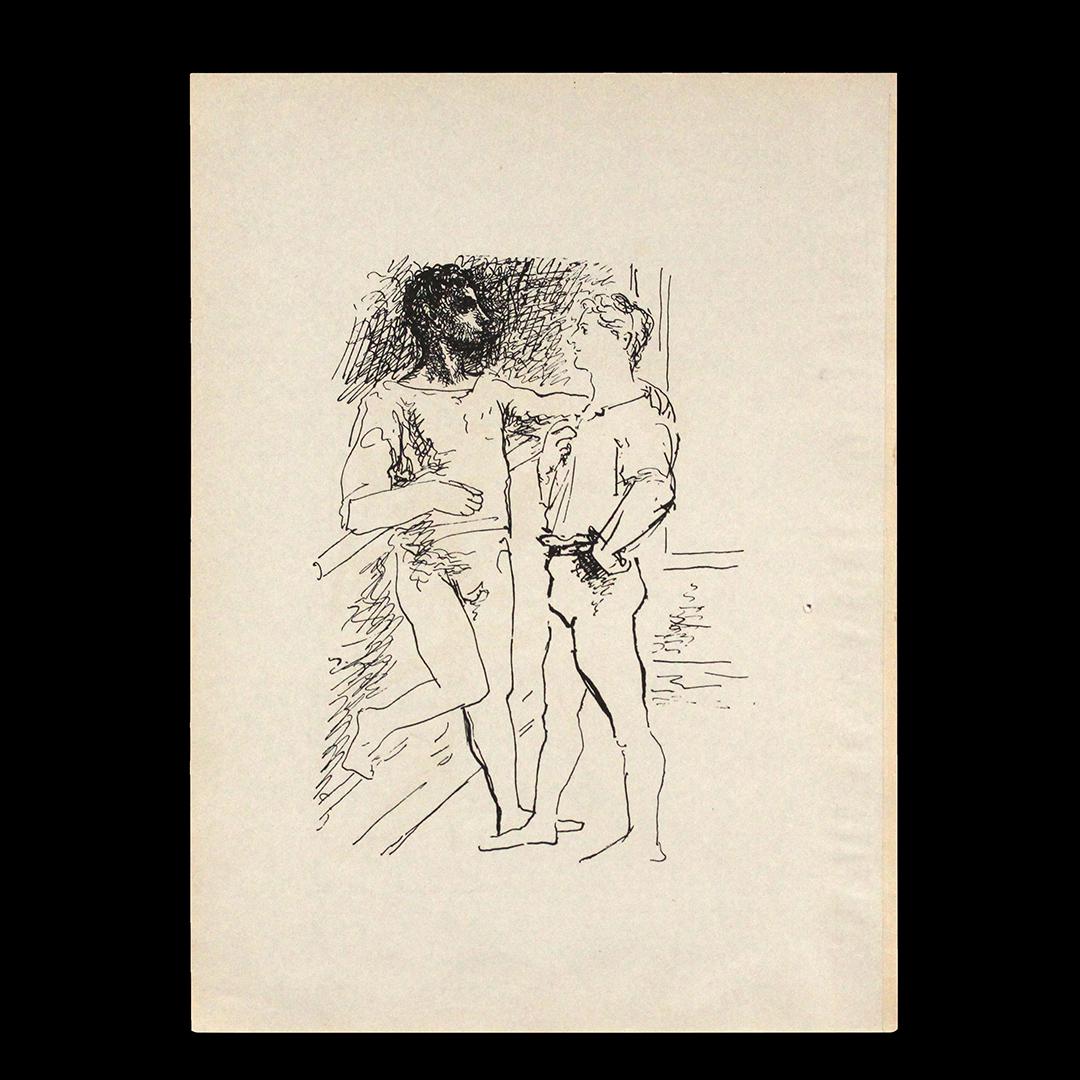 Pablo Picasso Vintage Lithograph Men in Conversation (1 of 7)