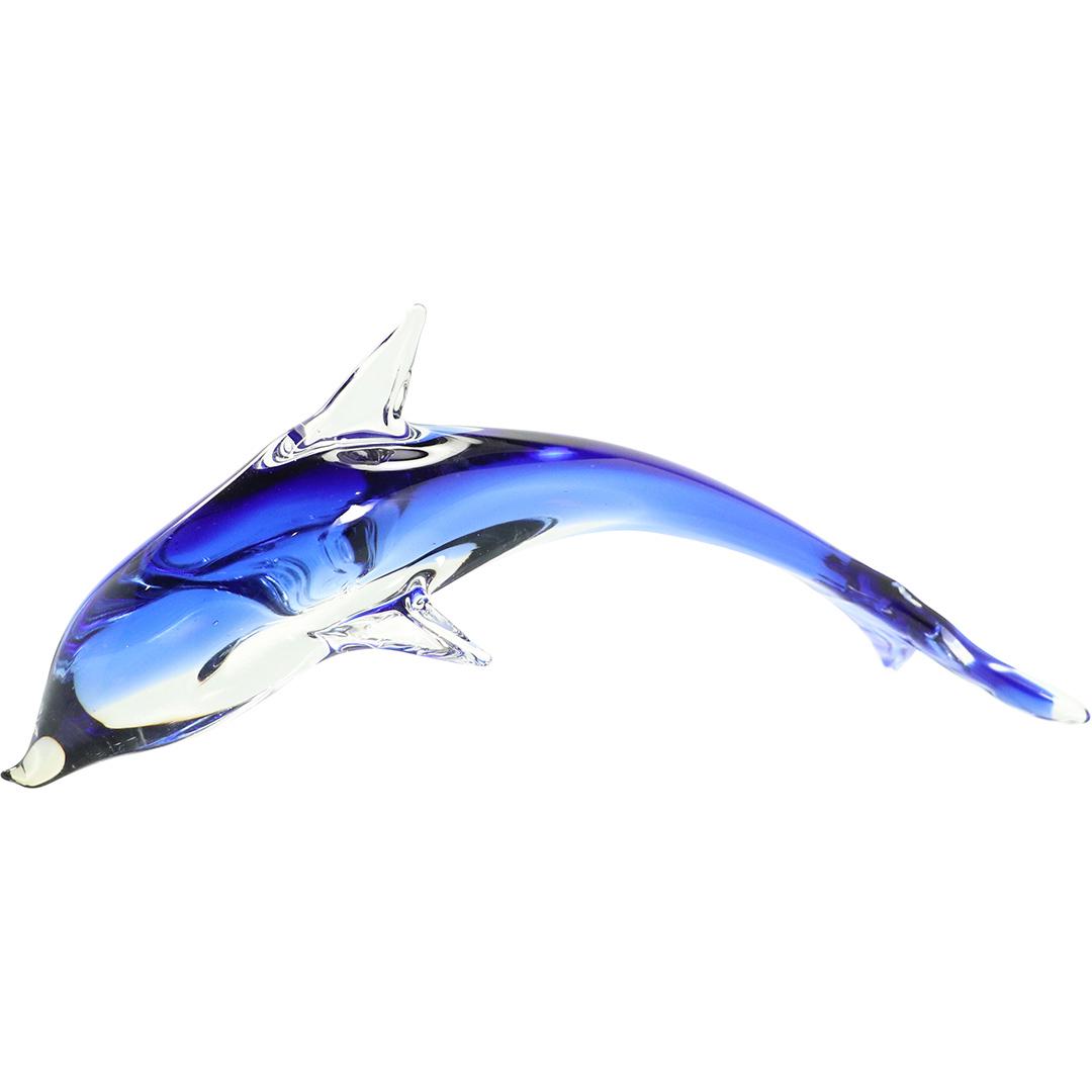 Large Blue Crystal Murano Art Glass Dolphin 18.5 inches (1 of 7)