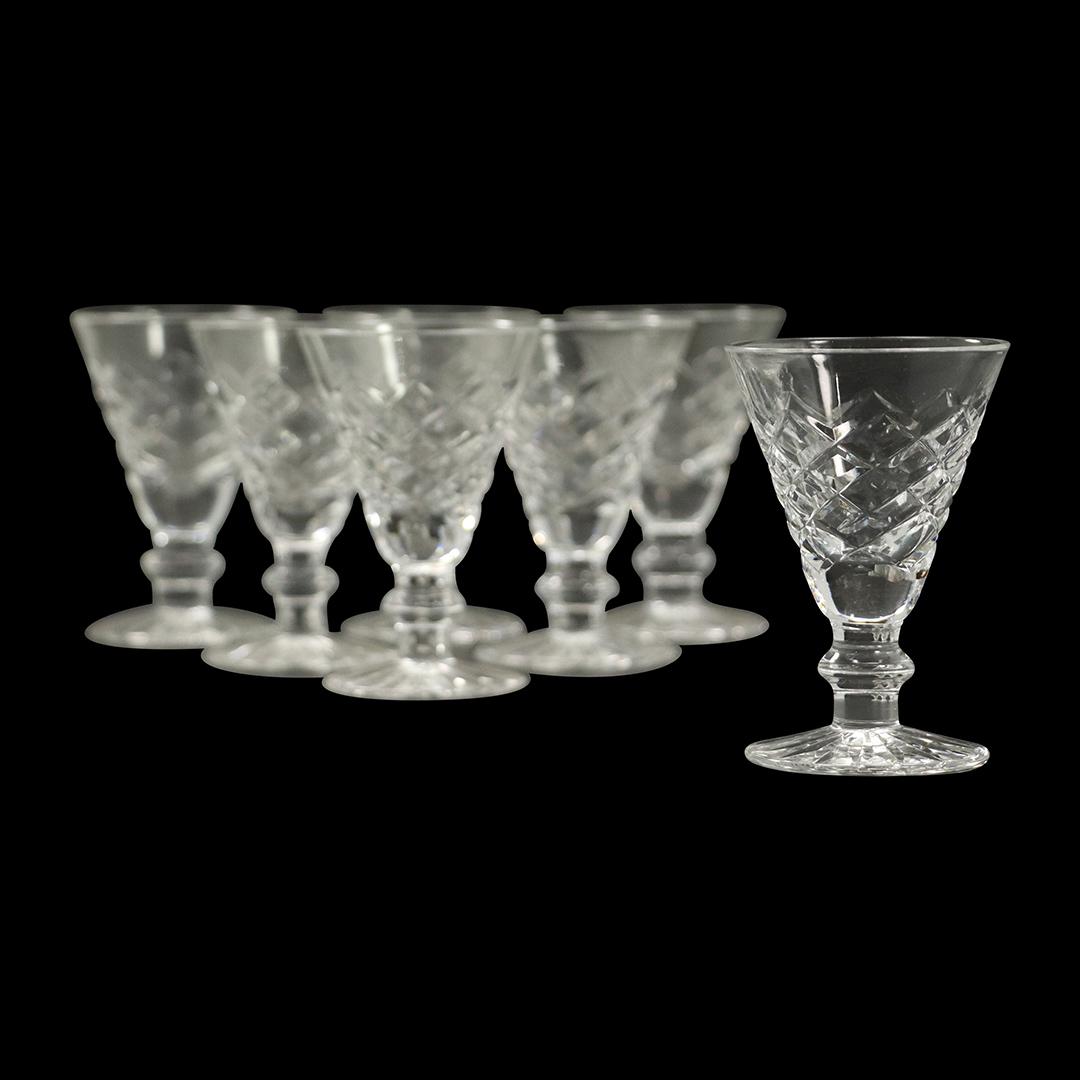 Signed WATERFORD [7] Crystal Glass Cordials (1 of 6)