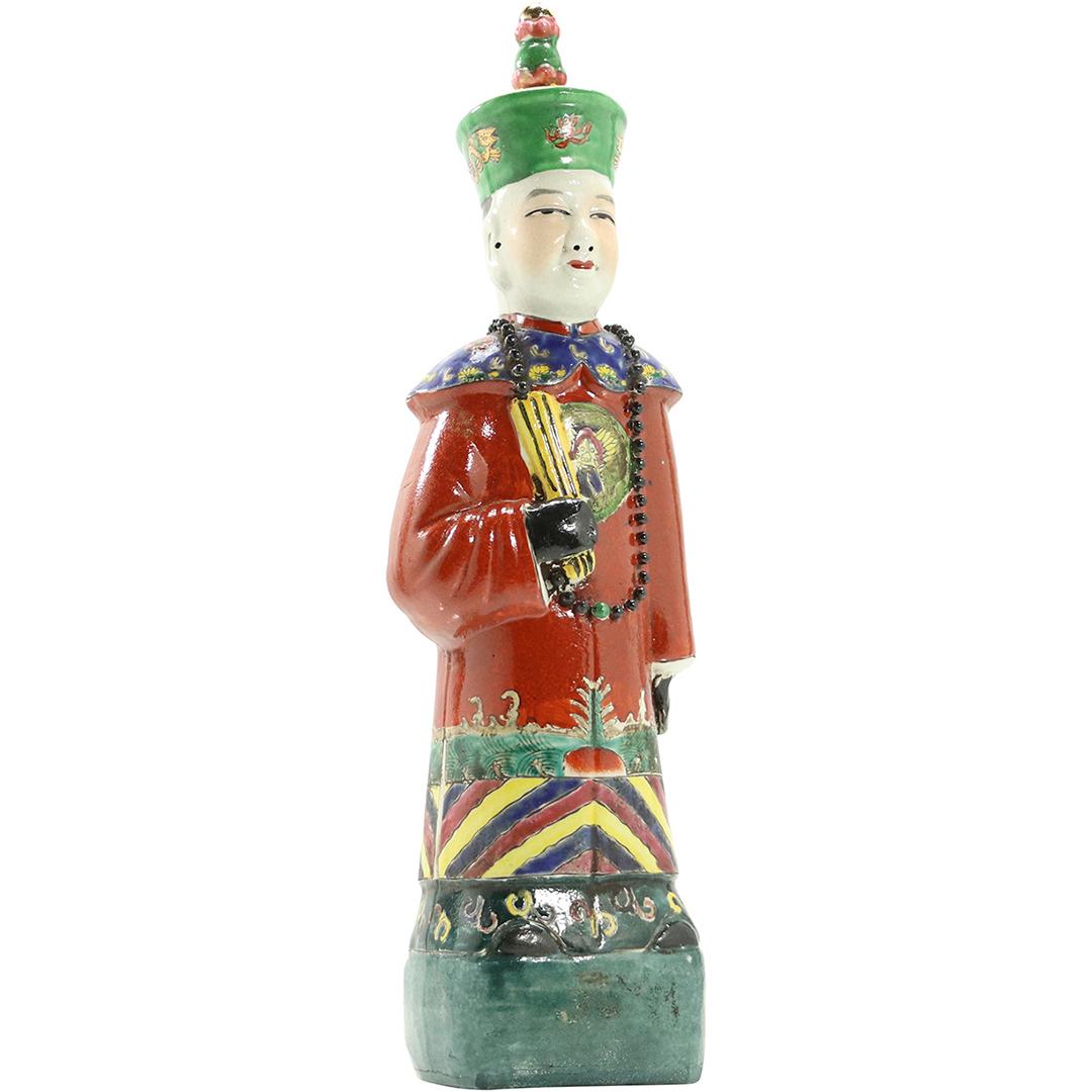 Chinese Porcelain Nobel Man Figure Statue Signed (1 of 9)