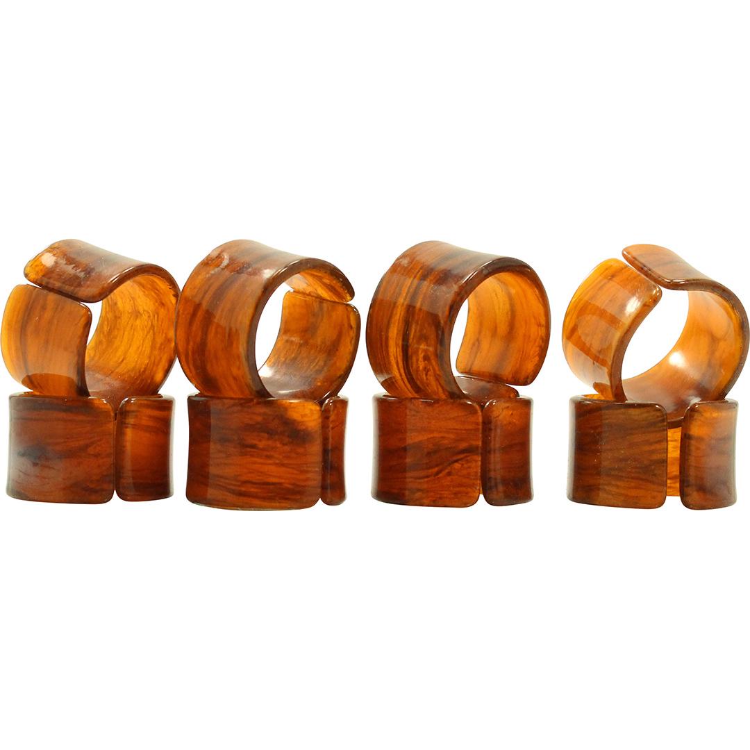 [8] Eight Amber Celluloid Napkin Rings: [8] Eight Amber Celluloid Napkin Rings. Size: 1.75 x 1.25