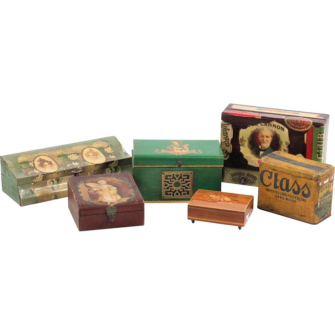 6 Assorted Vintage Boxes, Containers (1 of 12)