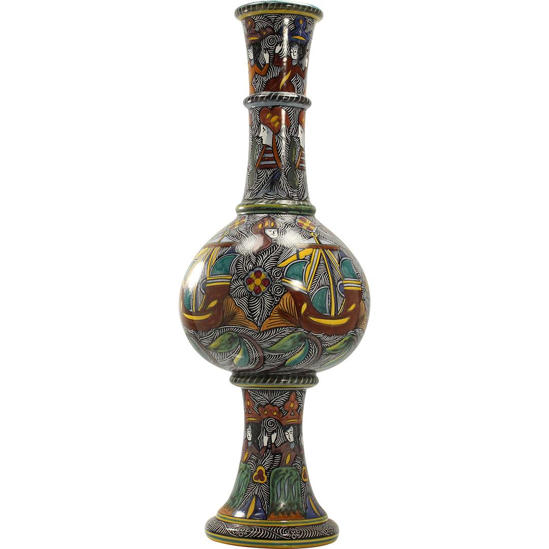 Portugal Decorated Pottery Vase Estrela De Conimbriga (1 of 10)