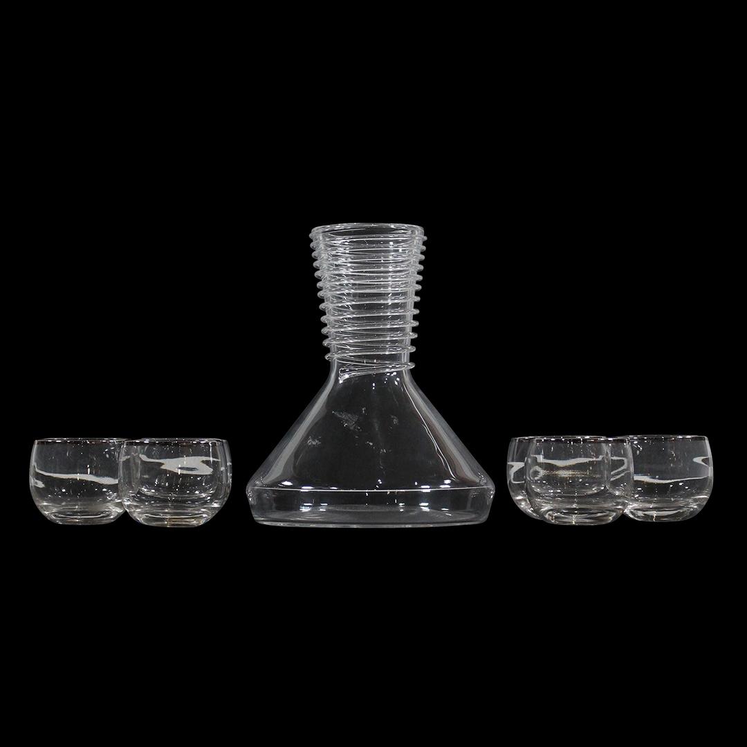 Modern Design Crystal Glass Decanter & 6 Low Glasses (1 of 5)