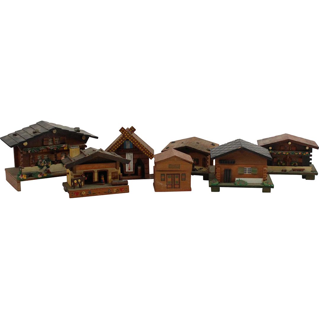 [7] Assorted German Cottage / Swiss Chalets Wood Boxes (1 of 10)
