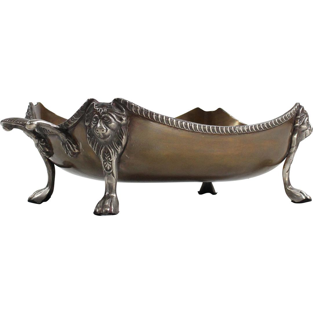 Continental Brass & Silver Plate Footed Serving Tray (1 of 6)