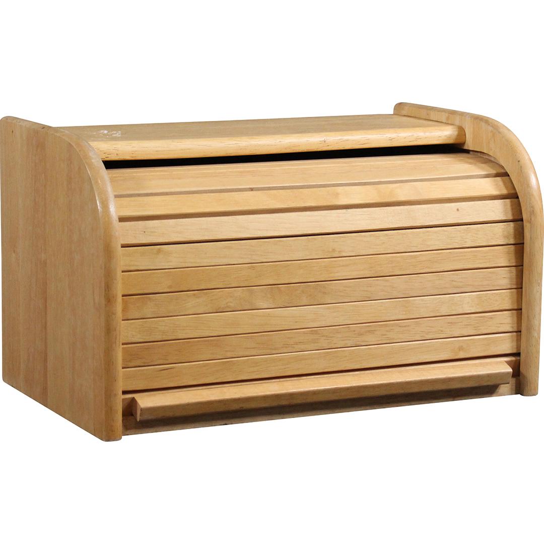 Vintage Blond Wood Roll Front Kitchen Bread Box (1 of 6)