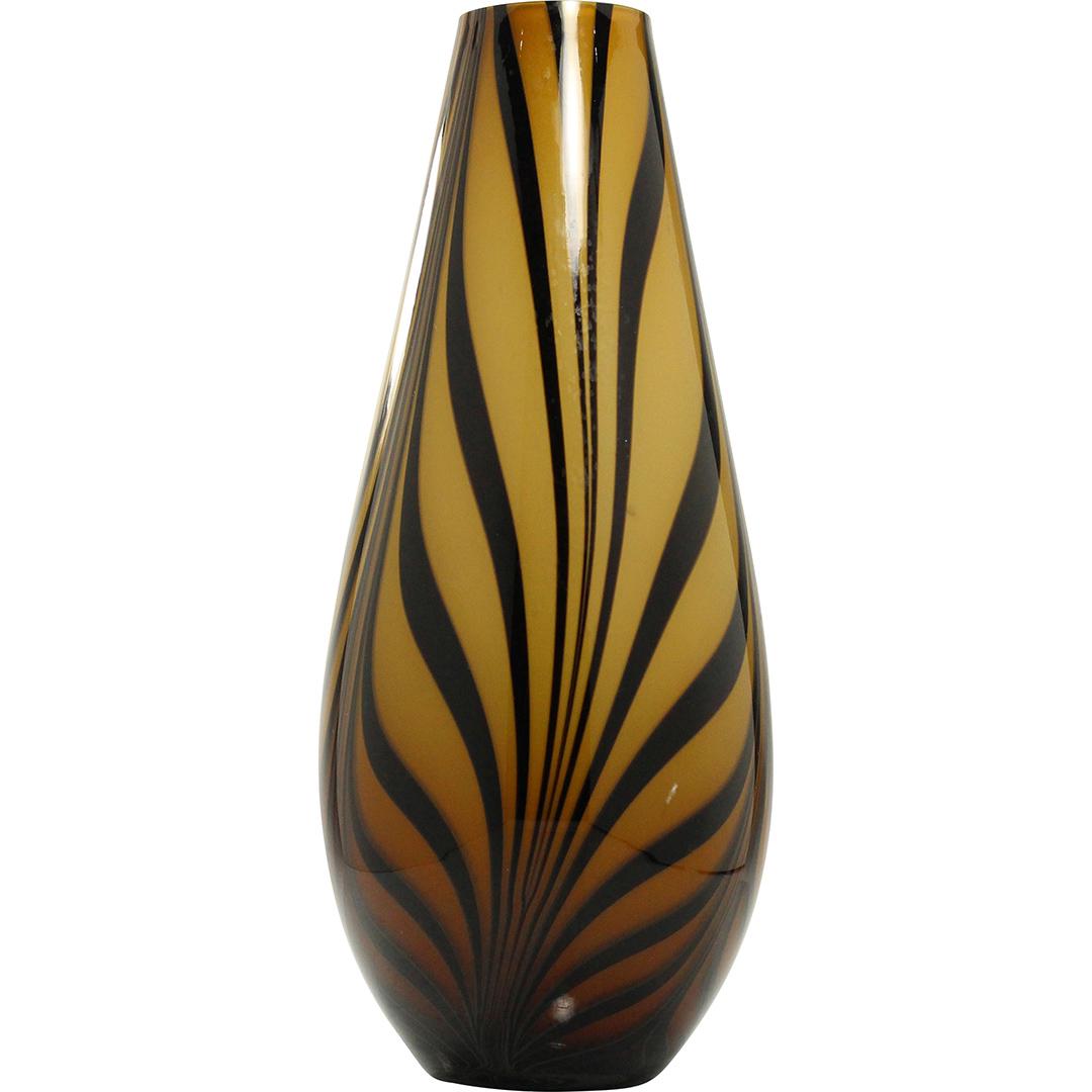 MidCentury Modern Tall Amber Glass Vase with Rays May 25, 2021