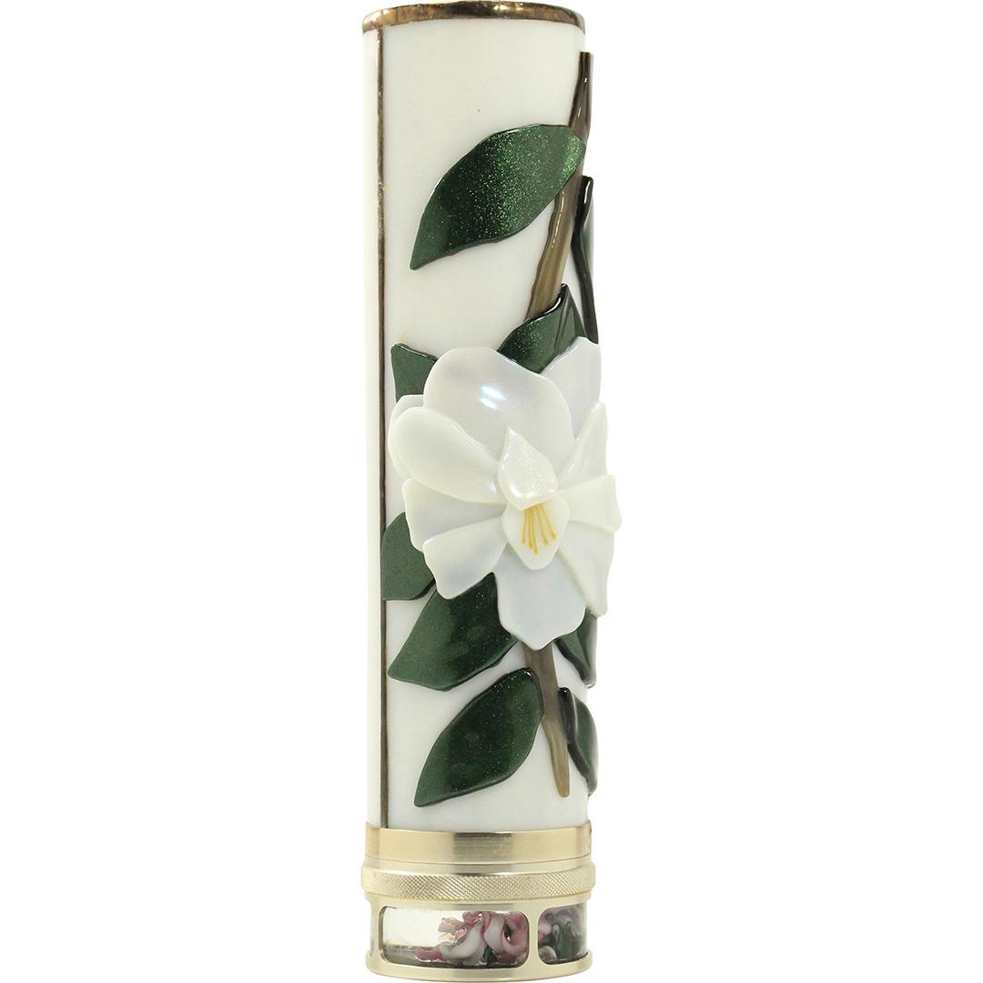 Glass Applied Floral Kaleidoscope: Glass Applied Floral Kaleidoscope. Size: 10.5x2.25 in