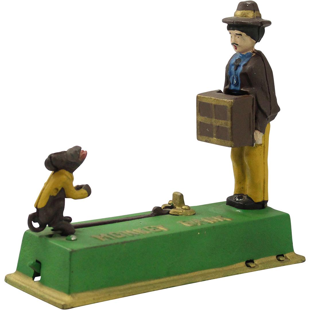 Cast Iron Novelty Mechanical Coin Bank "Money Bank" (1 of 7)