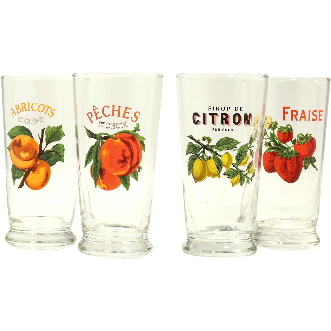 [4] Four Assorted Citrus Fruits Drinking Glasses (1 of 4)