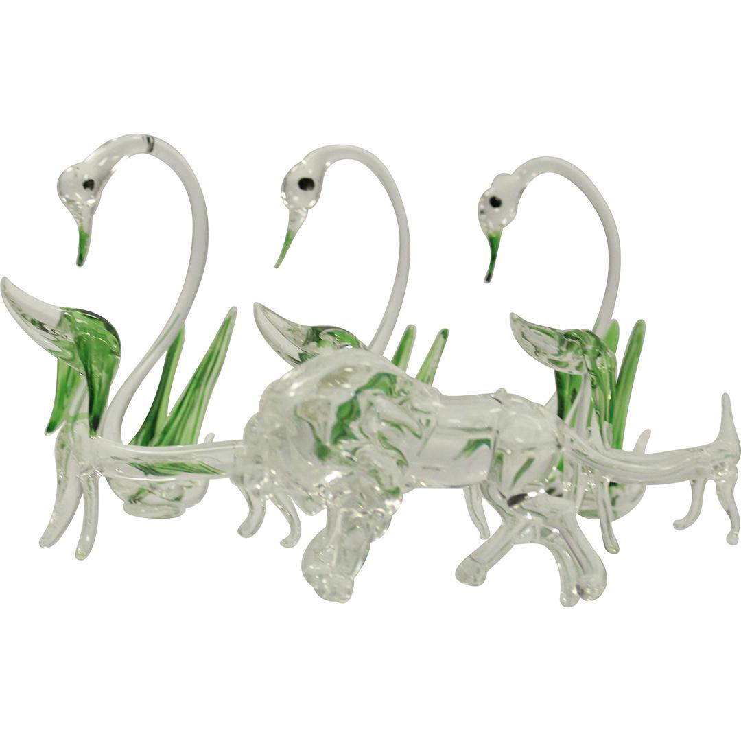[7] Hand Blown Figures: 3 Swan, 1 Lion,  3 Dogs (1 of 8)