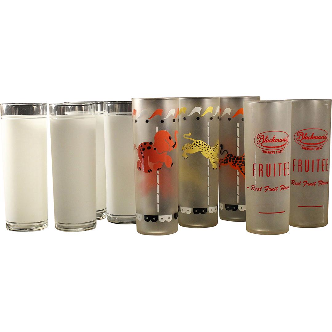 [9] Nine Assorted Vintage Tall Satin Drinking Glasses (1 of 9)