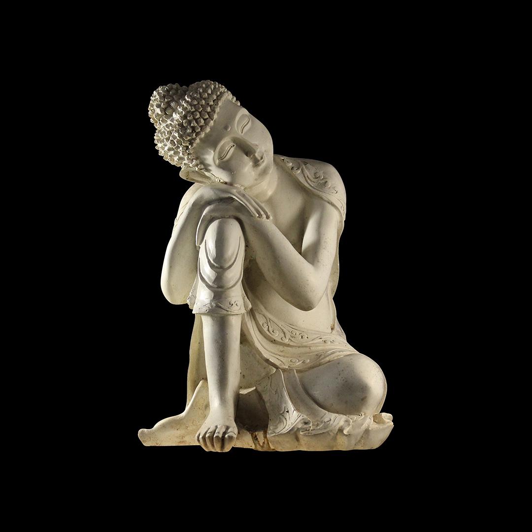 Asian Oriental Kneeling Buddha Figure Hard Composition (1 of 7)