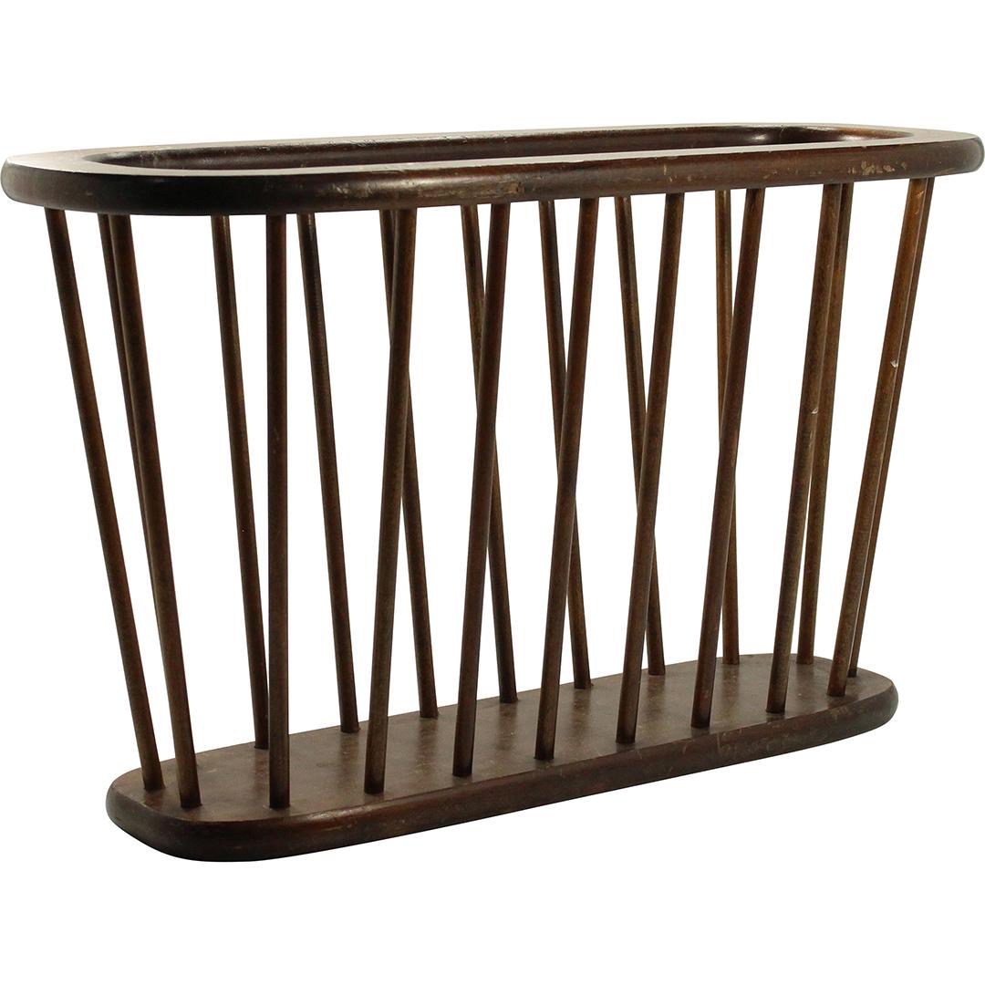 Arthur Umanoff Magazine Rack. Modernist Elliptical Wood (1 of 7)