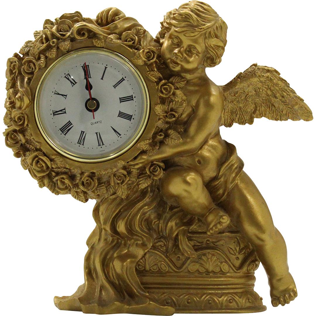 Decorative Composite Gold Winged Angel Quartz Clock (1 of 5)