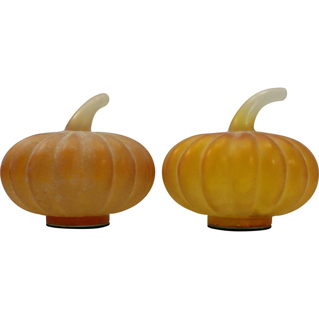 [2] Orange Hollow Glass Decorative Pumpkins (1 of 7)