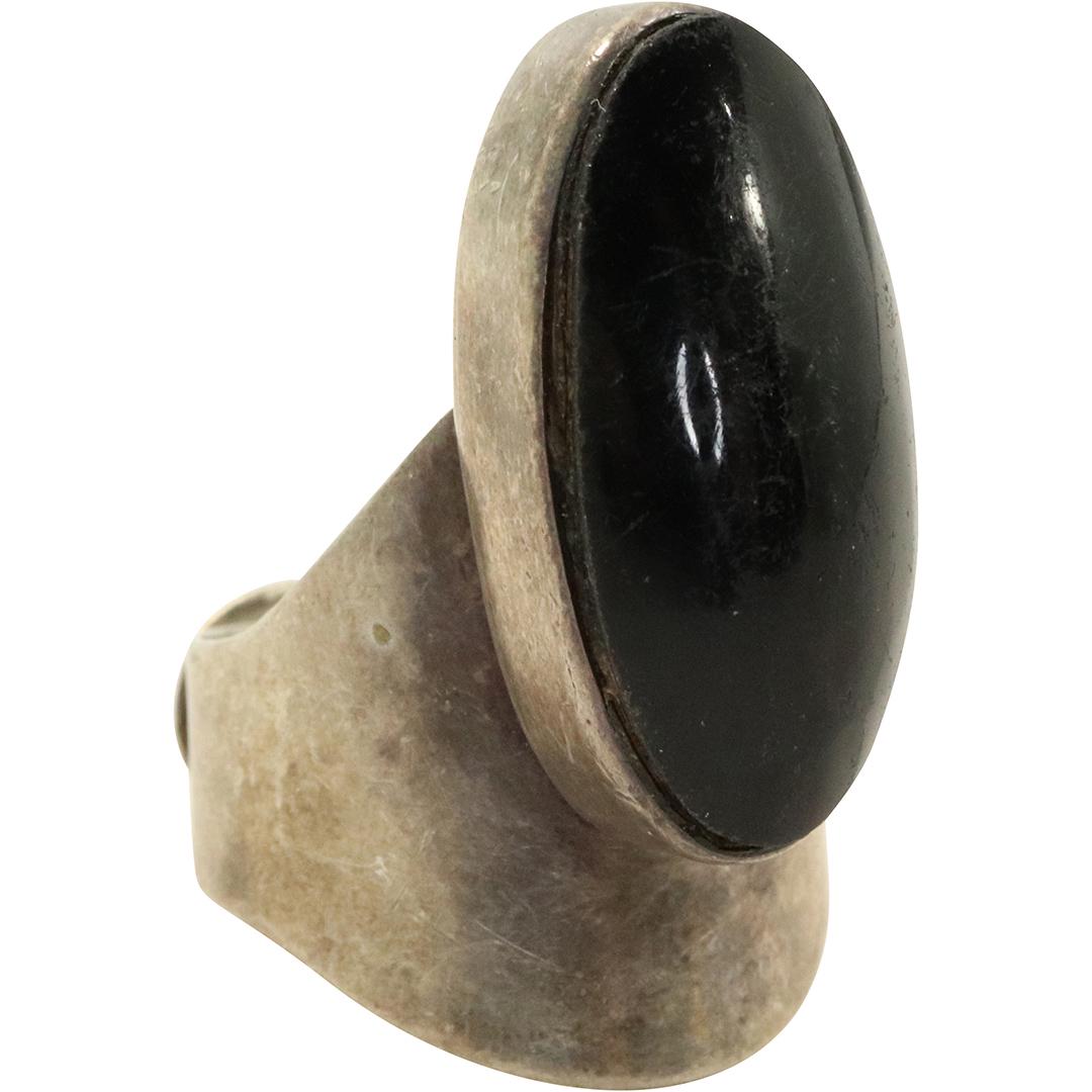 .925 Sterling Mexico Large Ring Black Onyx (1 of 5)