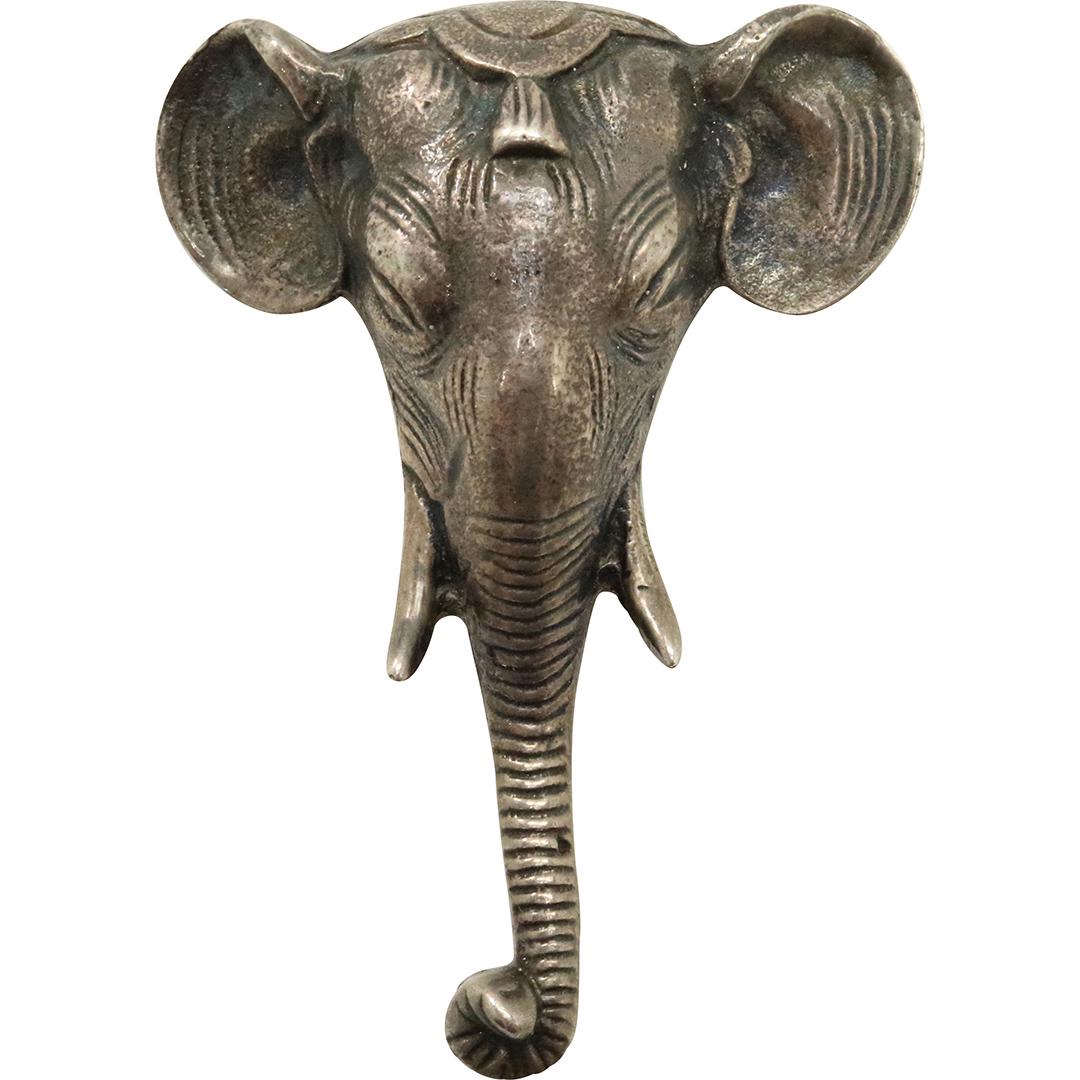 Sterling Silver Elephant Head Brooch: Sterling Silver Elephant Head Brooch. Marked: Sterling. Size: 2 1/8 in. x 1 3/4 in
