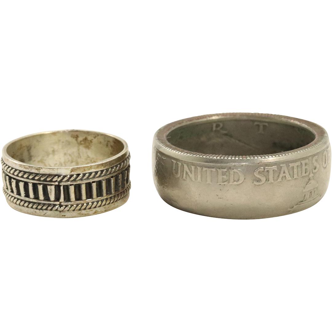 Unique US Coin Half Dollar Silver Ring & .925 Band (1 of 7)