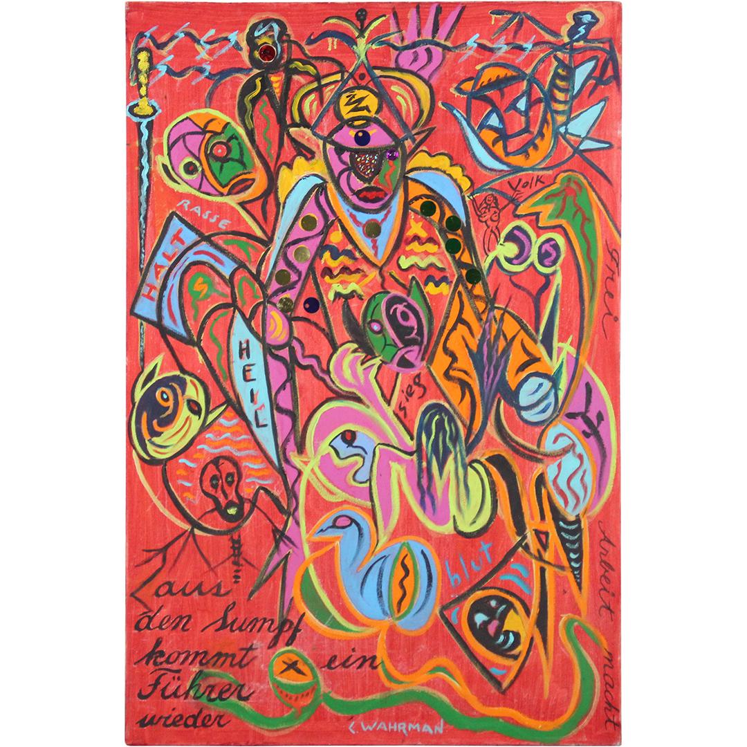 Charles Wahrman, 20th C. Abstract Figure and Faces O/c (1 of 7)