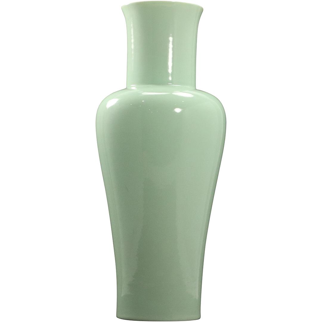 Very Fine Green Celadon Porcelain Vase Signed on Base (1 of 5)