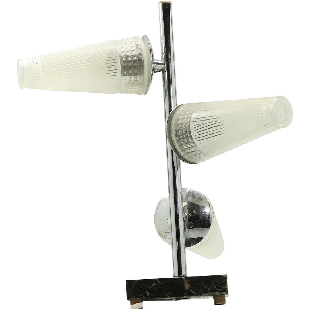Unusual Mid-Century Glass Cones Table Lamp Marble Base (1 of 6)