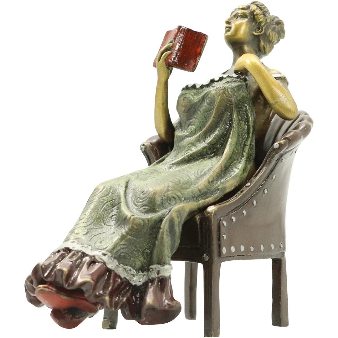 after Bergman, Vienna Bronze Robe Exposes Seated Nude: after Bergman, Vienna Bronze Robe Exposes Seated Nude. Bears Monogram signature. Original patina finish. Size: 5h x 4.5L