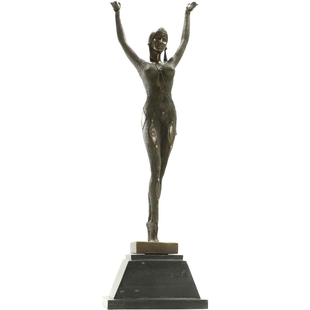 After DH Chiparus, Bronze Art Deco Flapper Girl Dancer (1 of 10)