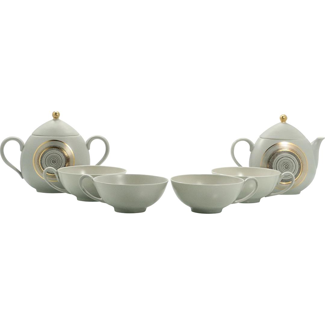 6 Pc. Sascha Brastoff, California Tea Set Gold Circles (1 of 8)