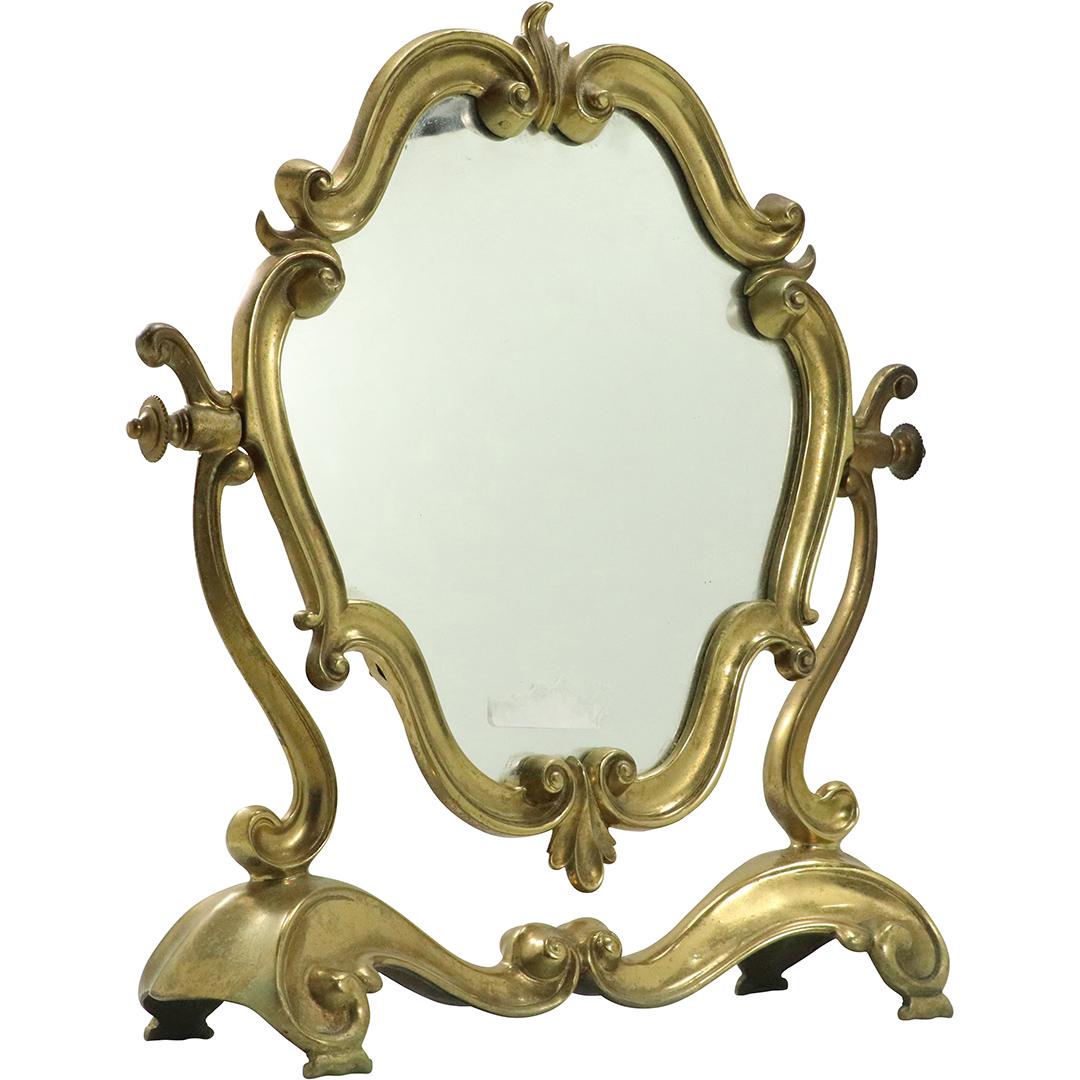 Cast Brass French Dresser Top Swivel Make-up Mirror (1 of 8)