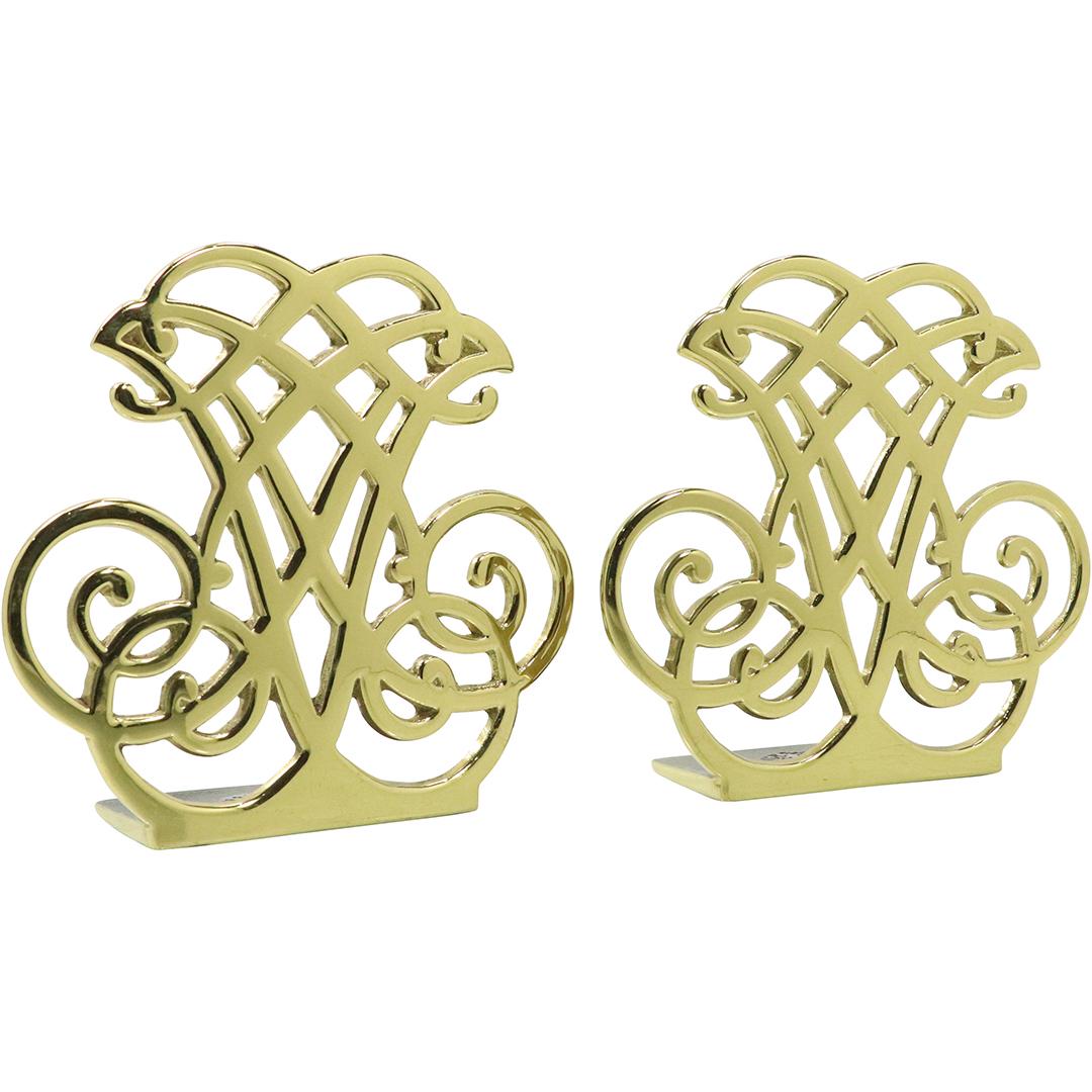 Polish Lacquered Brass Bookends Thomas Jefferson Cipher (1 of 6)