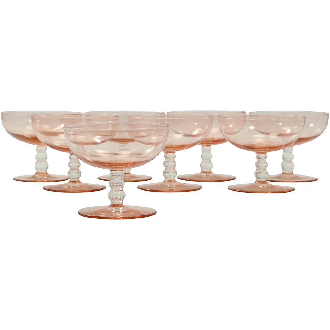[8] Elegant Pink Crystal Glass Stemware - Vintage (1 of 7)