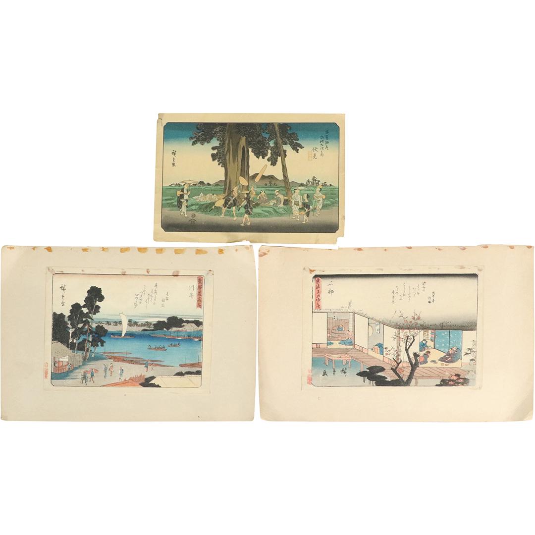 [3] Three Assorted Vintage Japanese Woodblocks (1 of 9)