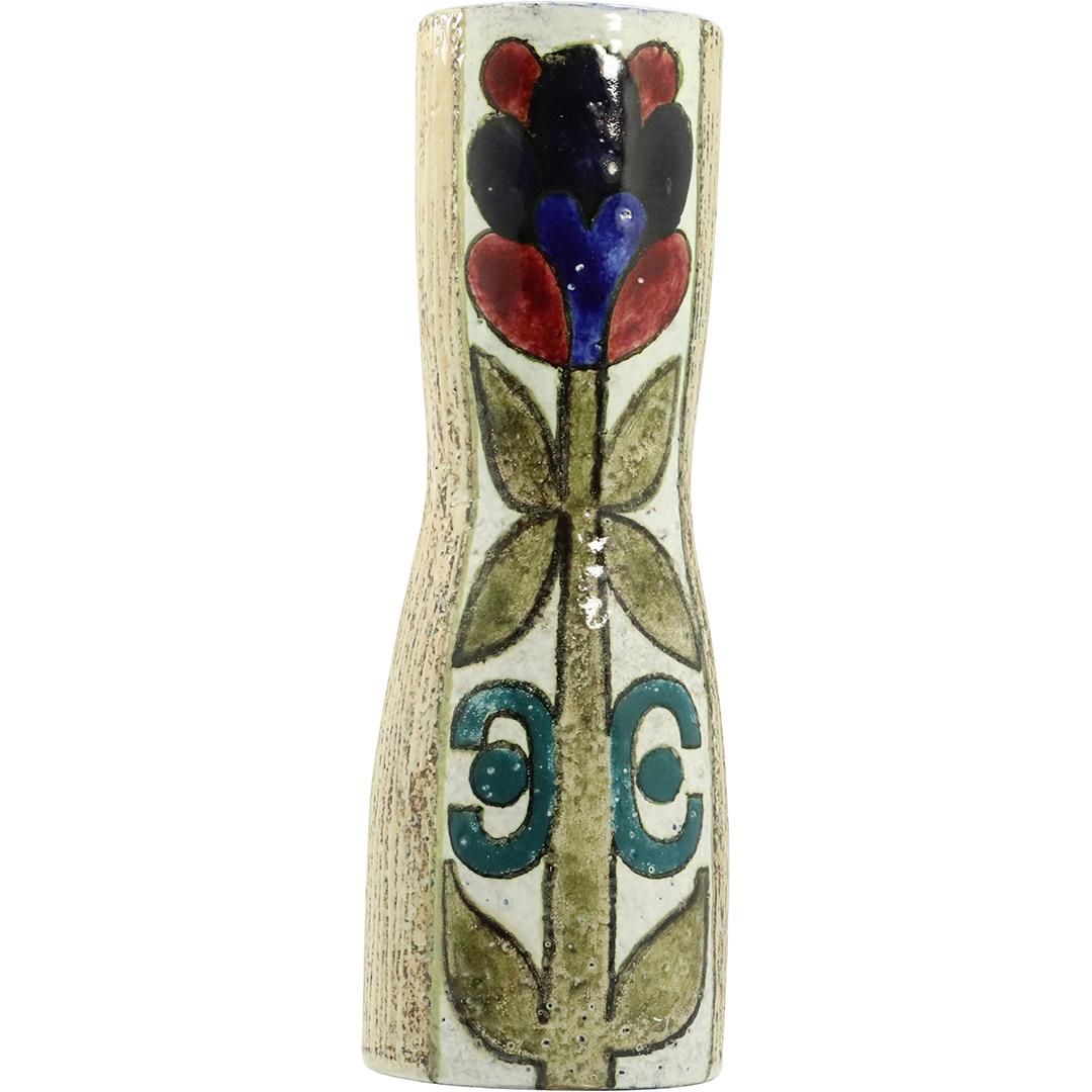 Mid-Century Modern Ceramic Tall Vase Flower Signed (1 of 7)