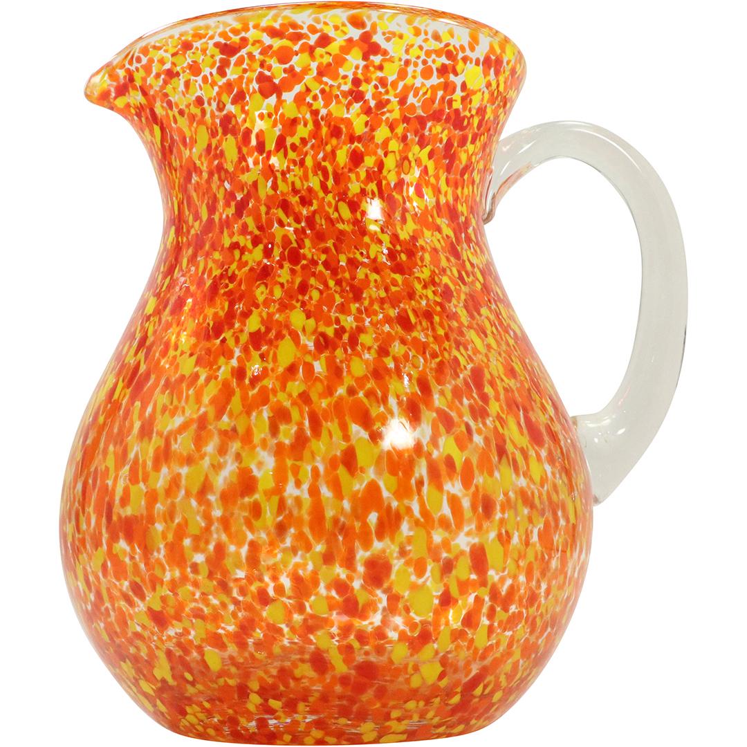 Czech Bright Orange Glass Pitcher Mid-Century Modern (1 of 5)
