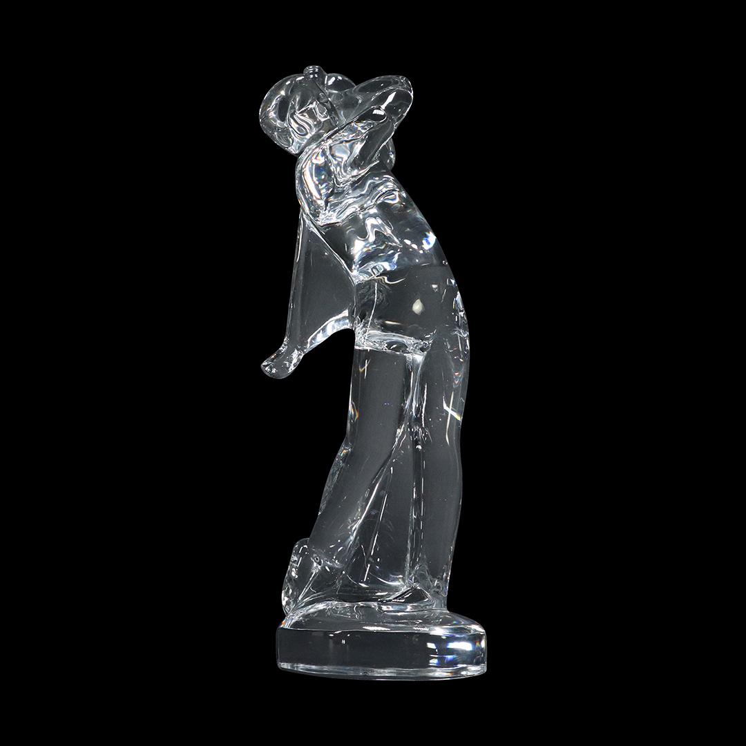 Baccarat Signed Crystal Glass Golfer Figure Statue (1 of 8)