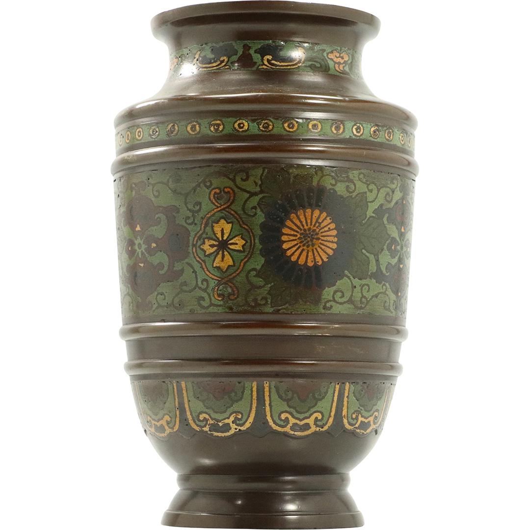 Bronze Champleve Oriental Urn Base (1 of 6)