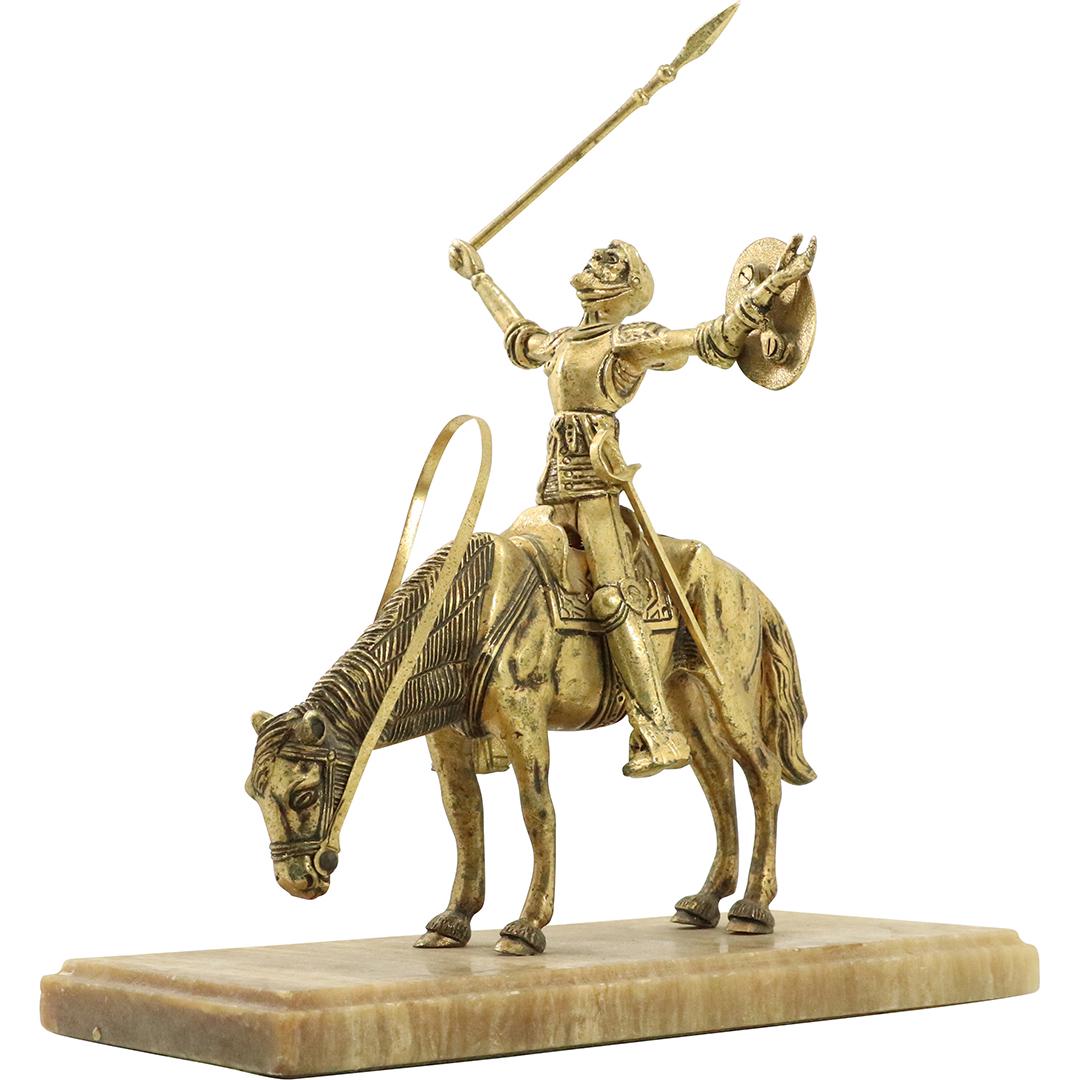 Bronze Don Quixote Figure Sculpture on Marble Base (1 of 9)