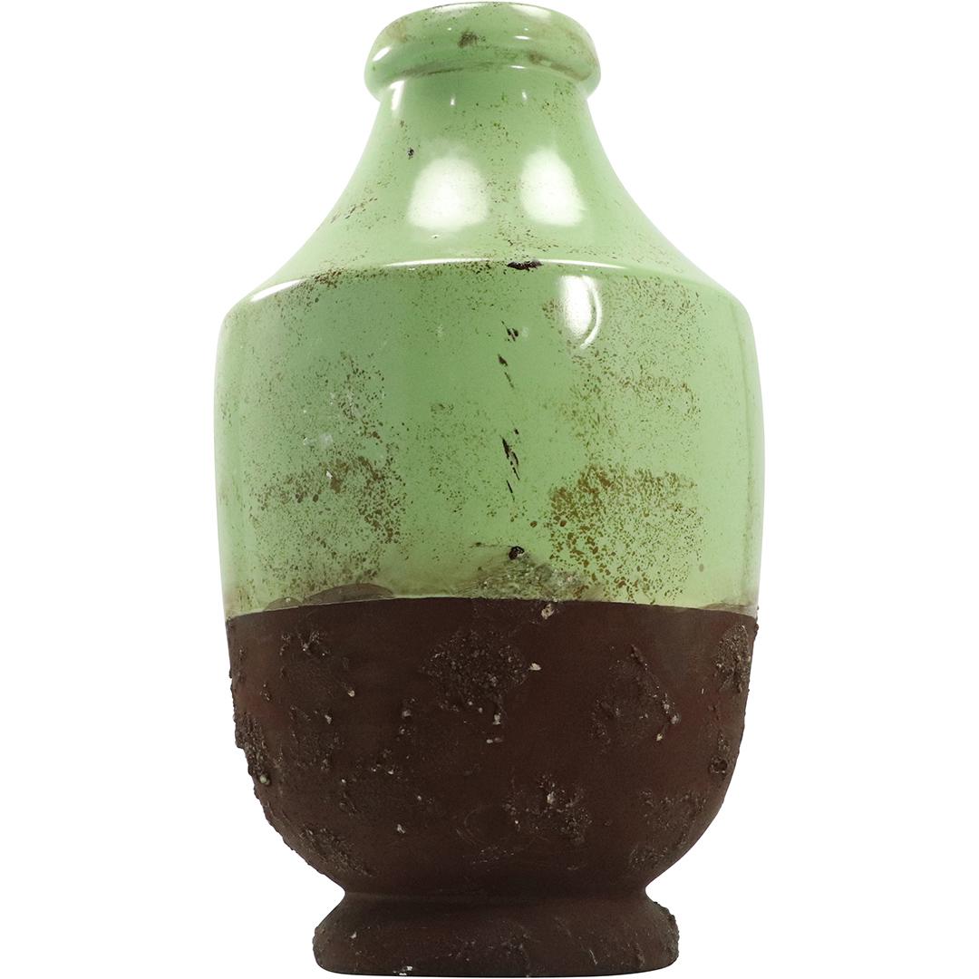 Green and Brown Art Pottery Vase (1 of 6)