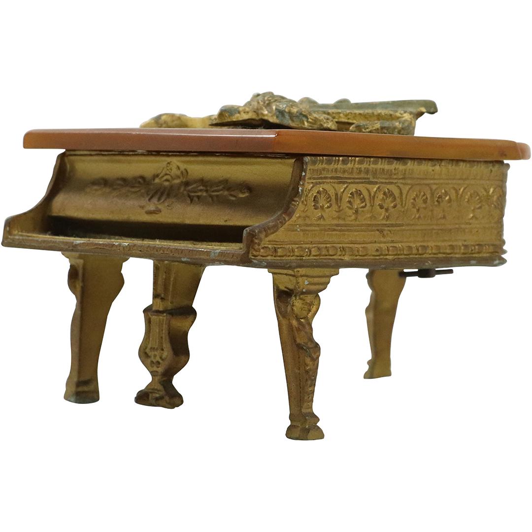 French Baby Grand Piano Music Box: French Baby Grand Piano Music Box. Size: 4.5h x 8L