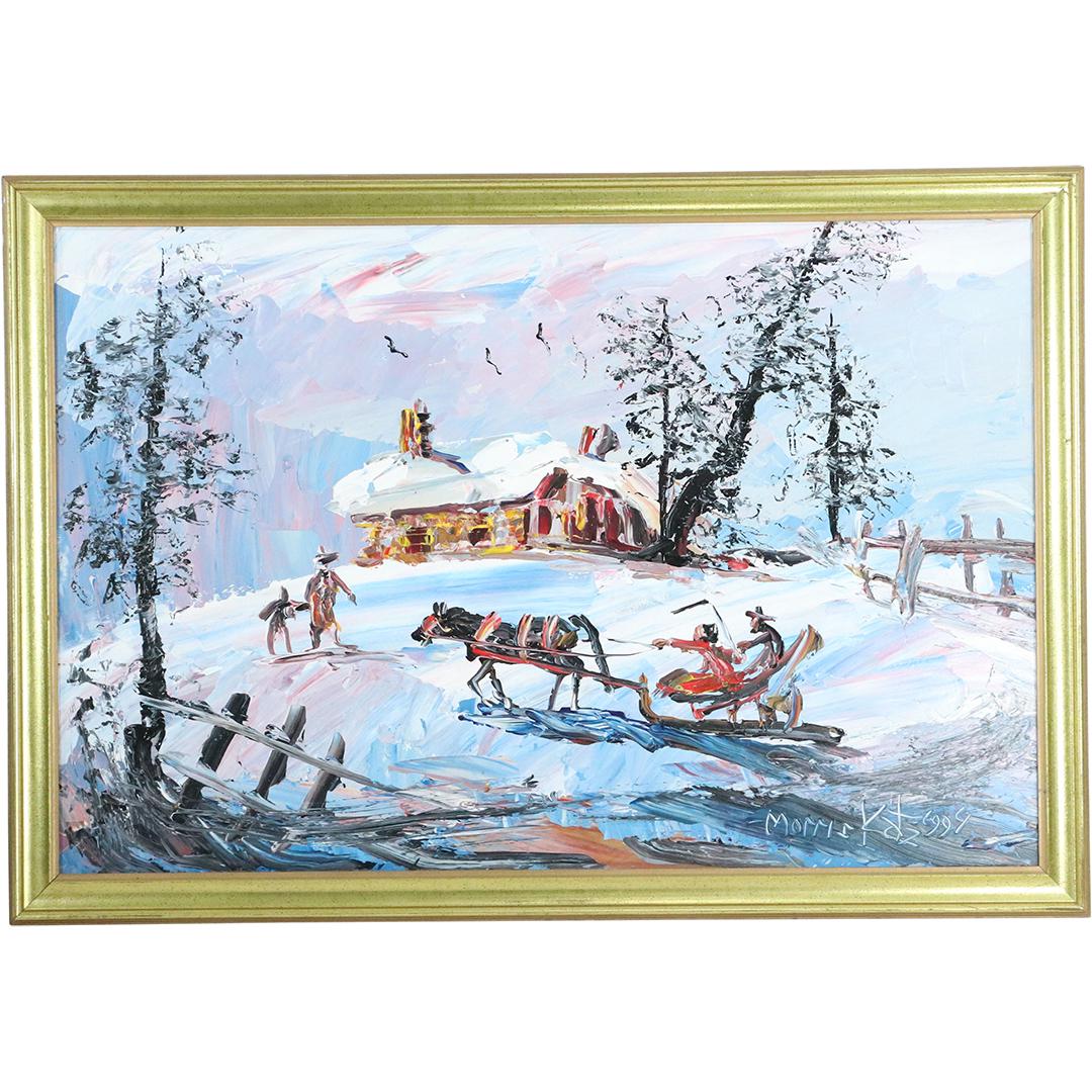 Morris Katz 1994, Jewish-American, Winter Sleigh Ride (1 of 9)