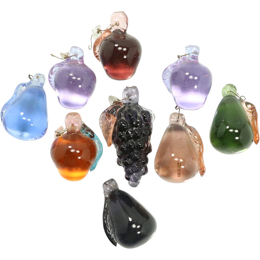 [9] Nine Assorted Murano Art Glass Fruit Figures (1 of 6)
