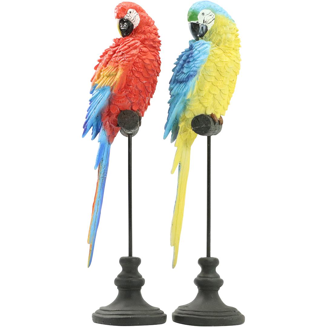 [2] 20th C. Decorative Parrot Figures Hard Composition (1 of 9)