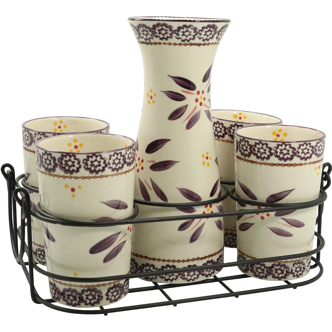 Temp-Tations Ceramic Beaker and 4 Cups, in Metal Caddy (1 of 8)