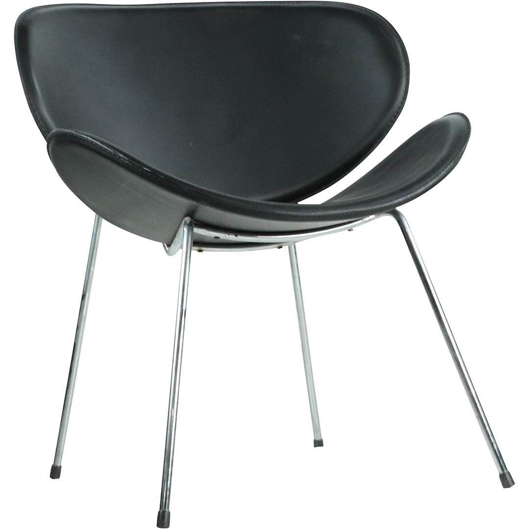 Black & Chrome Modern Design "Clam" Chair - Clean (1 of 8)