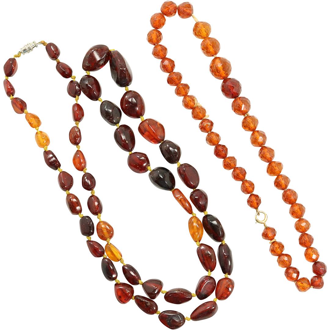 [2] Amber Beads Necklaces , Graduated, Costume (1 of 5)
