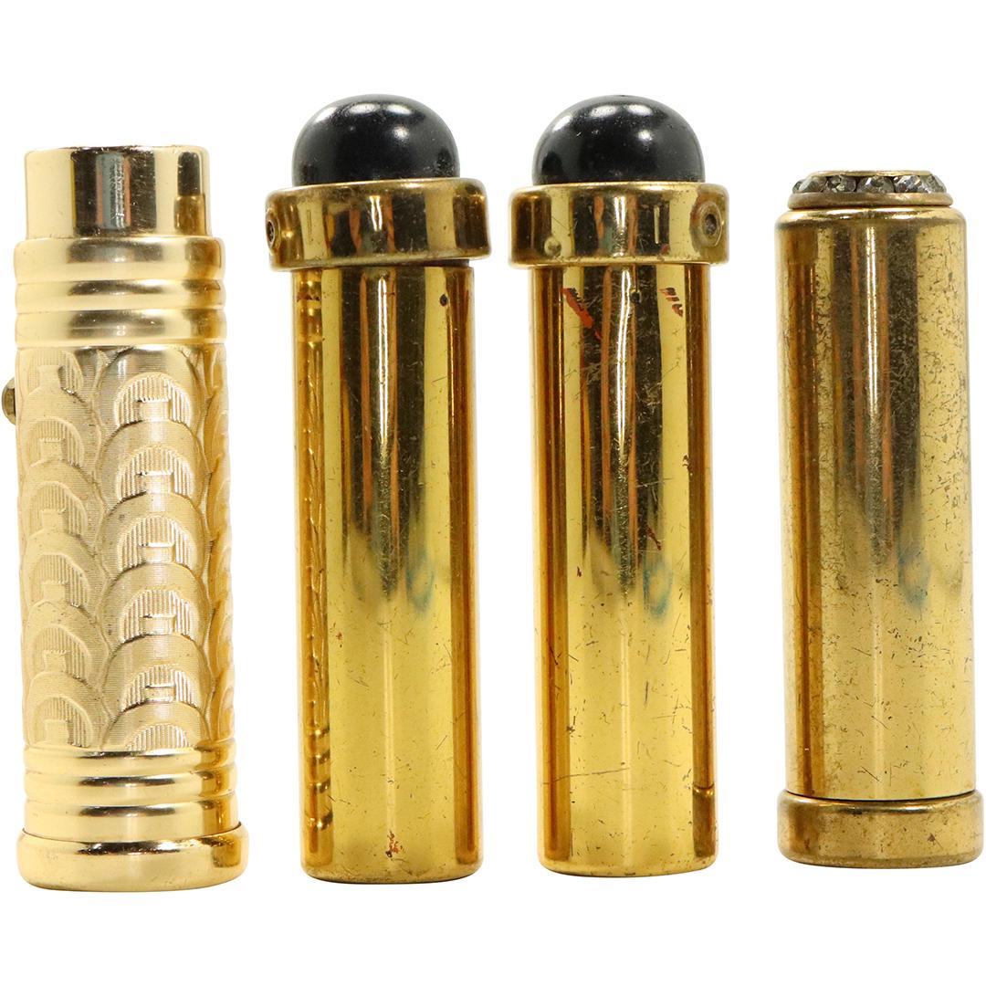 [4] Four Assorted Vintage Gold Tone Lipstick Cases (1 of 5)